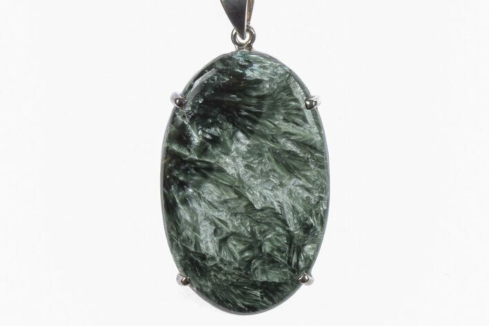 Polished Seraphinite Pendant (Necklace) - Sterling Silver #241317